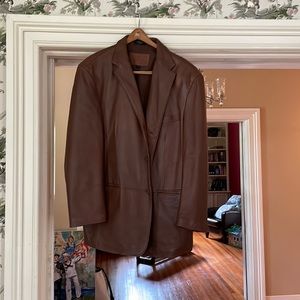 Brown leather jacket